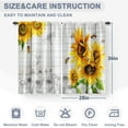 thumbnail image 3 of Sunflower Floral Kitchen Curtains - Flowers Bee Dragonfly Butterfly Short Curtains Rustic Wood Barn Door Farmhouse Decor Dining Room Rod Pocket Window Drapes 2 Panels Set, 28"x36", 3 of 5