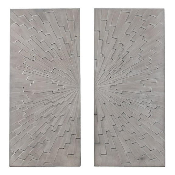 SEI Furniture Arvistra 2-Piece Wood Decorative Wall Panel Set in Gray