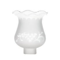 B&P Lamp 1 5/8 Inch Fitter Colonial Style Frosted and Etched Design Glass Lamp Shade for Vintage and Antique Style Globes