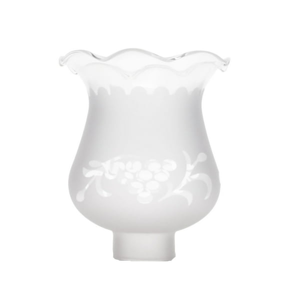 B&P Lamp 1 5/8 Inch Fitter Colonial Style Frosted and Etched Design Glass Lamp Shade for Vintage and Antique Style Globes