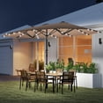 thumbnail image 2 of Outsunny 174" Double-Sided Sun Umbrella Parasol Patio Sun Shade, Khaki, 2 of 10