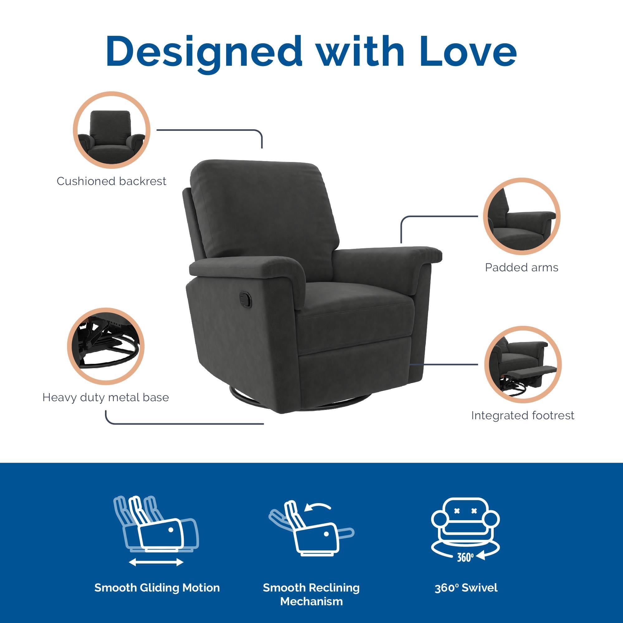 Baby Relax Terrin 3-in-1 Gliding Swivel Nursery Recliner