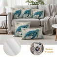 thumbnail image 5 of Teal Sea Turtle Coastal Outdoor Pillow Covers 20x12 Set of 2,Waterproof Patio Throw Pillowcase Protectors,Vintage Summer Beach Nautical Lumbar Decorative Pillow Shams Cushion Covers for Bed Couch, 5 of 8