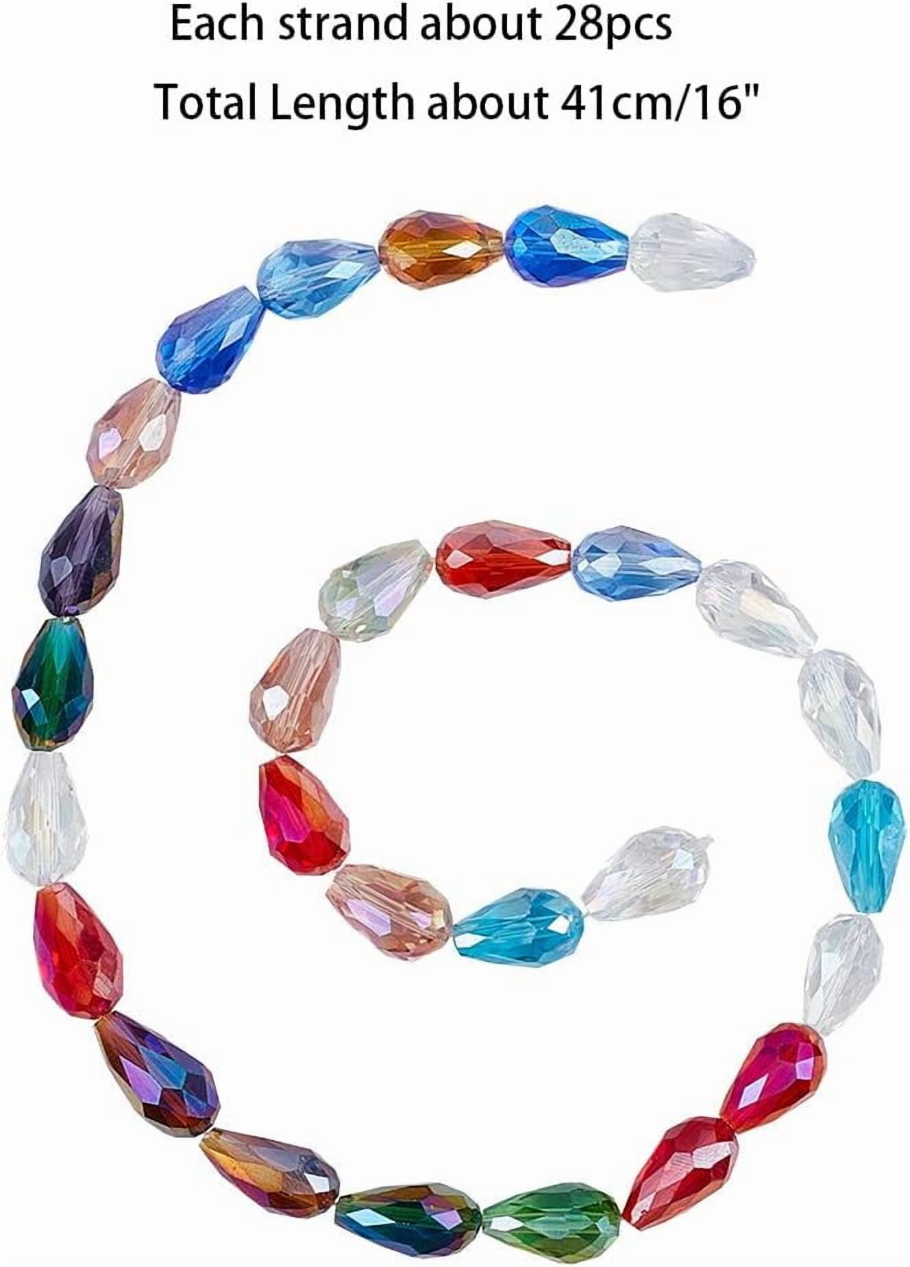 10strands 10 Strands Faceted Drop Glass Beads Strands Mixed Color 15x10mm Hole: 1mm; About 28pcs/Strand 16"