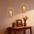 thumbnail image 2 of Sziqiqi Set of 2 Gold Textured Wall Sconces: Vintage Metal Candle Holders for Taper Candles Elegant Hanging Decor for Living Dining Room Fireplace Bedroom Easy Mount Oval Gold Leaf, 2 of 9