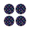 thumbnail image 2 of Kll Round Shape Drink Coasters Set Of 4,Pu Leather Absorbent Coasters Set Decorative Coffee Cup Coasters Housewarming Gift For Home Decor-Sea Jellyfish, 2 of 9