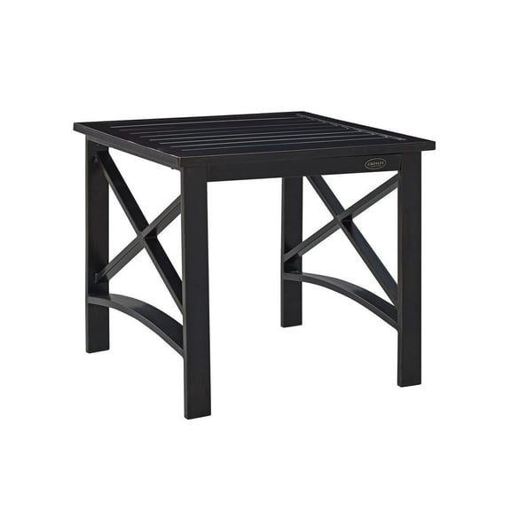 Outdoor Metal Side Table Oiled Bronze Patio, Porch, Lawn Furniture