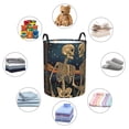 thumbnail image 4 of Balery Romantic Skeletons Under Moon Cesta de ropa redonda con asas, impermeable, independiente, para ropa, juguetes, dormitorio y familia-Small, 4 of 6