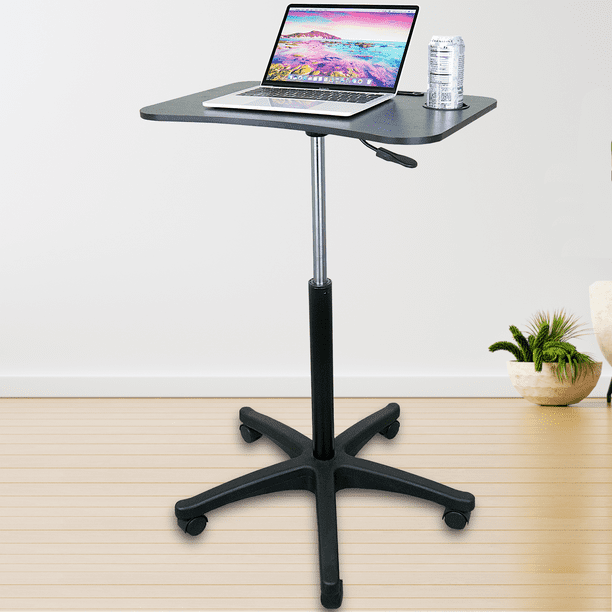 Stand Mobile Laptop Desk, Airlift Pneumatic Laptop Computer Sit Stand Mobile Desk Cartoon