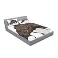 thumbnail image 2 of Ambesonne Animal Fitted Sheet & Pillow Sham Set, Wild Horse Portrait, Full, Brown White, 2 of 2