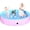 Updated-pink, variant on Foldable Dog Pool, 47" x 12" Kiddie Pool with Hard Plastic, Non-Slip Dog Bath Tub for Outdoor Backyard, Collapsible Dog Swimming Pool for Kids Dogs Pets (Blue)