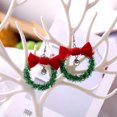 thumbnail image 4 of Christmas Earrings Bell Bowknot Wreath Shape Drop Earrings Dangle Earrings, 4 of 10