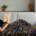 thumbnail image 3 of Antique Soft Flannel Fleece Blanket, Victorian Medieval Mosaic Tiles Pattern with Oriental Spanish Anatolian Influences, Cozy Plush for Indoor and Outdoor Use, 60" x 80", Multicolor, by Ambesonne, 3 of 5