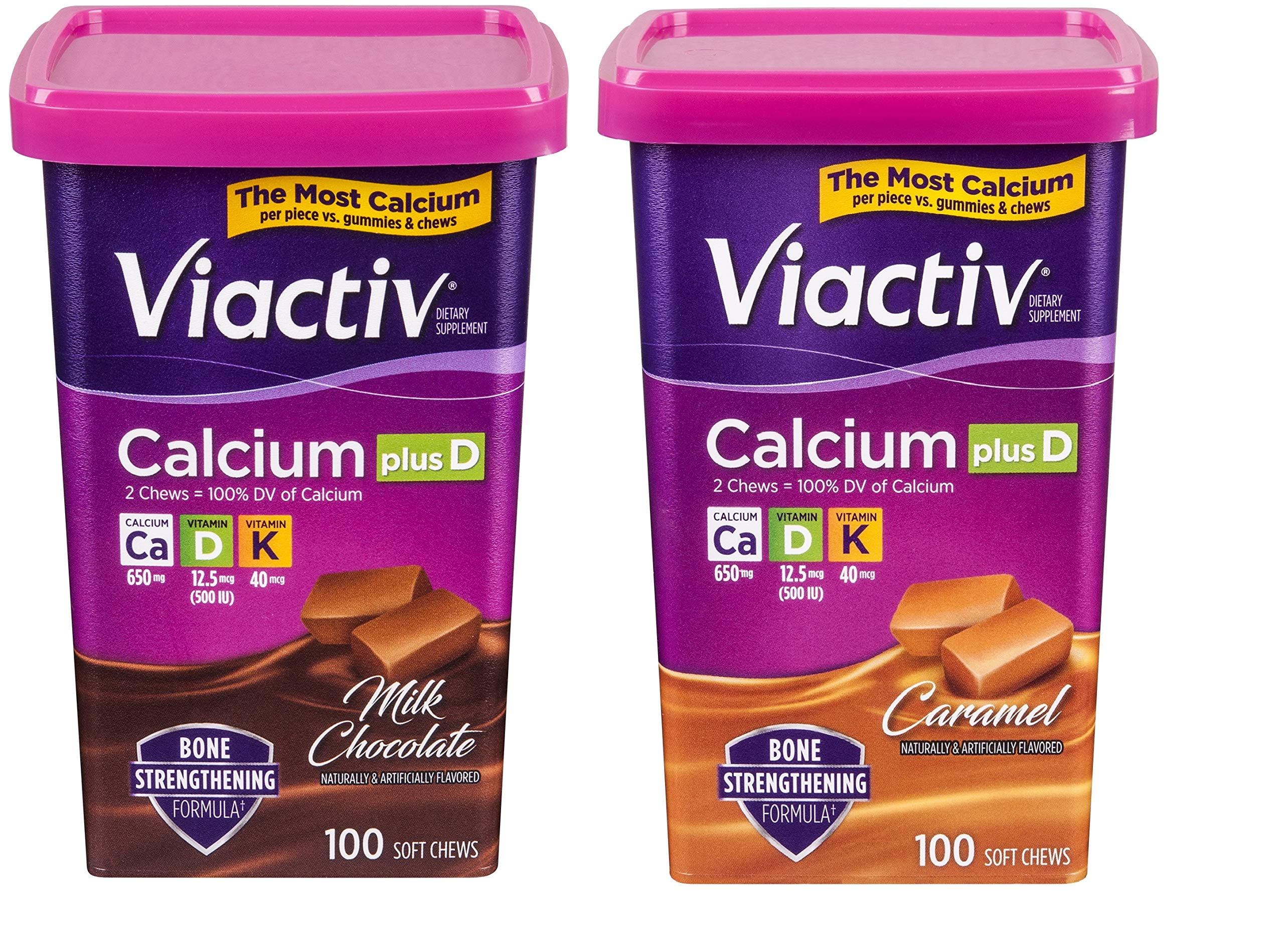 Viactiv Calcium Supplement Soft Chews, Milk Chocolate & Caramel, 200
