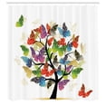thumbnail image 3 of Ambesonne Colorful Shower Curtain, Floral Butterfly Leaf, 69"Wx70"L, Multicolor, 3 of 5