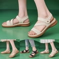thumbnail image 2 of Womens Walking Sandals Open Toe Arch Support Orthopedic Shoes Thick Soft Sole Breathable Footbed Slingback Summer Dress Shoes White Size 7, 2 of 7