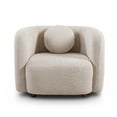 thumbnail image 5 of Miekor Furniture Accent Square Sofa Chair, Boucle Fabric Upholstered Single Cloud Couch Chair, Japandi Style Armchair for Living Room, 1 Seater Sofa MK0883, 5 of 7