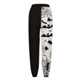 thumbnail image 4 of CONZONE Halloween Casual Pants for Women Baggy Elastic Waist Drawstring Joggers for Women Hallowmas Printed Wide Leg Trousers with Pockets, 4 of 5