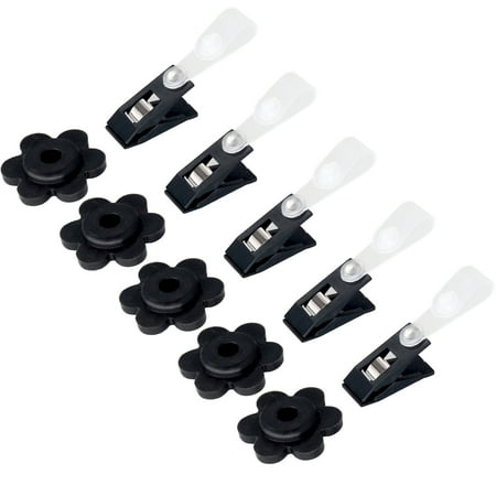 Anley |Accessories| 10 Pack Garden Flag Rubber Stopper Stops and Anti-Wind Clips, for 5 Garden Flag Poles Stands - 10 Pieces (Best Rope For Flagpole)