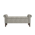thumbnail image 6 of Homesvale Wallen 56.5"W x 24.5" H Storage Bench Ottoman with Rolled Arms for Living Room, Bedroom, Entryway, Tan Curly Vine Pattern, 6 of 8