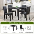 thumbnail image 6 of MAYEERTY 5 Piece Wooden Dining Table Set, Kitchen Table Set with a Square Table and 4 Upholstered Chairs, Wooden Dining Room Table with Crystal Decoration Chairs Set, Black, 6 of 6