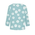 thumbnail image 5 of Abcomgle Girls Shirts Long Sleeve 7-8 Casual Daisy Flower Print Crewneck T-Shirts for Girls Winter Basic Top for Girls Loose Girls Blouses 6-7 Years,Light Blue, 5 of 6