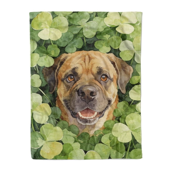 Happy Mastiff Welcome St Patrick's Day Lucky Shamrocks Clover Cozy Fleece Blanket Mastiffs Dog Lover Gifts Idea Warm Soft Throw Blanket - 22001