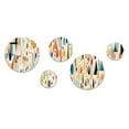 thumbnail image 3 of Designart "Geometric Resurgence In Midcentury Design" Geometric Round Wall Art Set Of 5 - Orange Mid-Century Office Room Wall Art Set, 3 of 6