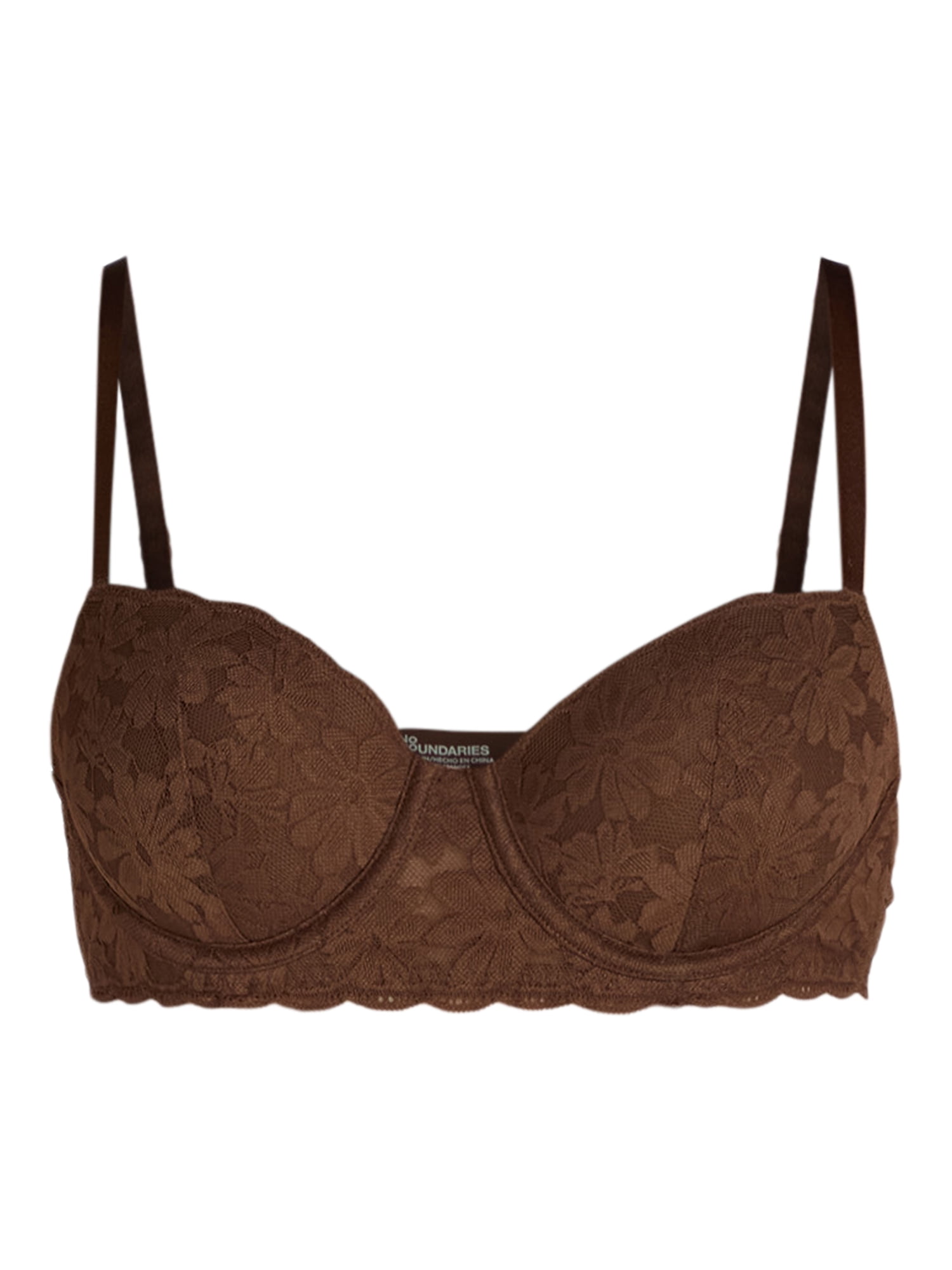 No Boundaries Women’s and Women’s Plus All-Over Lace Balconette Bra with Sugarcup™, Sizes 34B-40DD