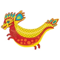 Anagram Chinese New Year Fiery Dragon Giant 38"x30" Foil Balloon, Yellow Red