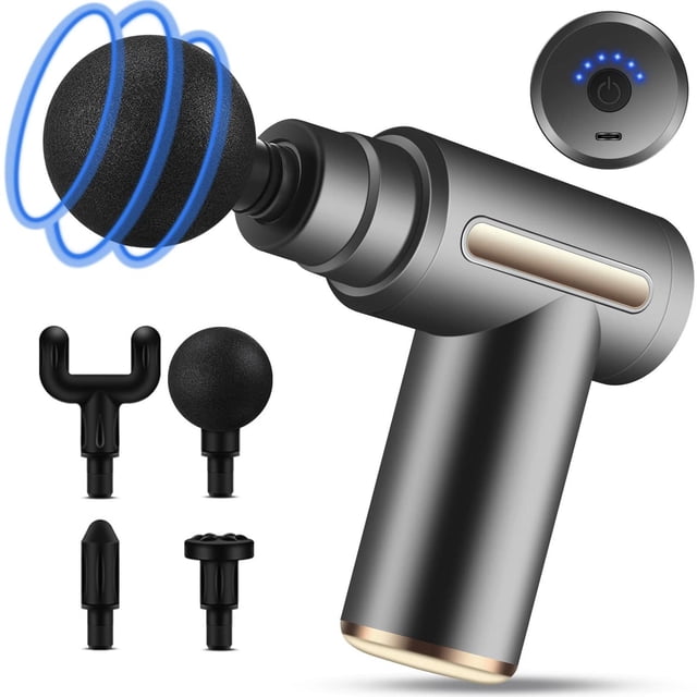 Pistola de Masaje Muscular Uplayteck Mini Negro Ajustable para Relajar Músculos y Aliviar Dolor