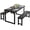 Black, variant on PORKISS Dining Table Set for 4, 3-Piece Kitchen Table Set with 2 Benches, Dining Room Table Set with Metal Frame, Breakfast Nook Furniture Set for Home Cafeteria Bar Dining Room, Black