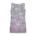 thumbnail image 4 of Plus Size Tank Tops for Women Stretch V-Neck Sleeveless Blouse Loose Floral Print Summer Holiday Casual Tank Shirt, 4 of 5