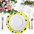 thumbnail image 5 of Yellow Triangle Dots 4-Piece 15.4in Heat-Proof PVC Plate Mats, Easy Cut and Clean for Family Use, 5 of 7