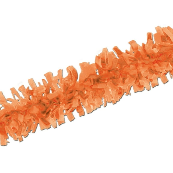 Club Pack of 12 Packaged Orange Tissue Festooning Decorations 25'