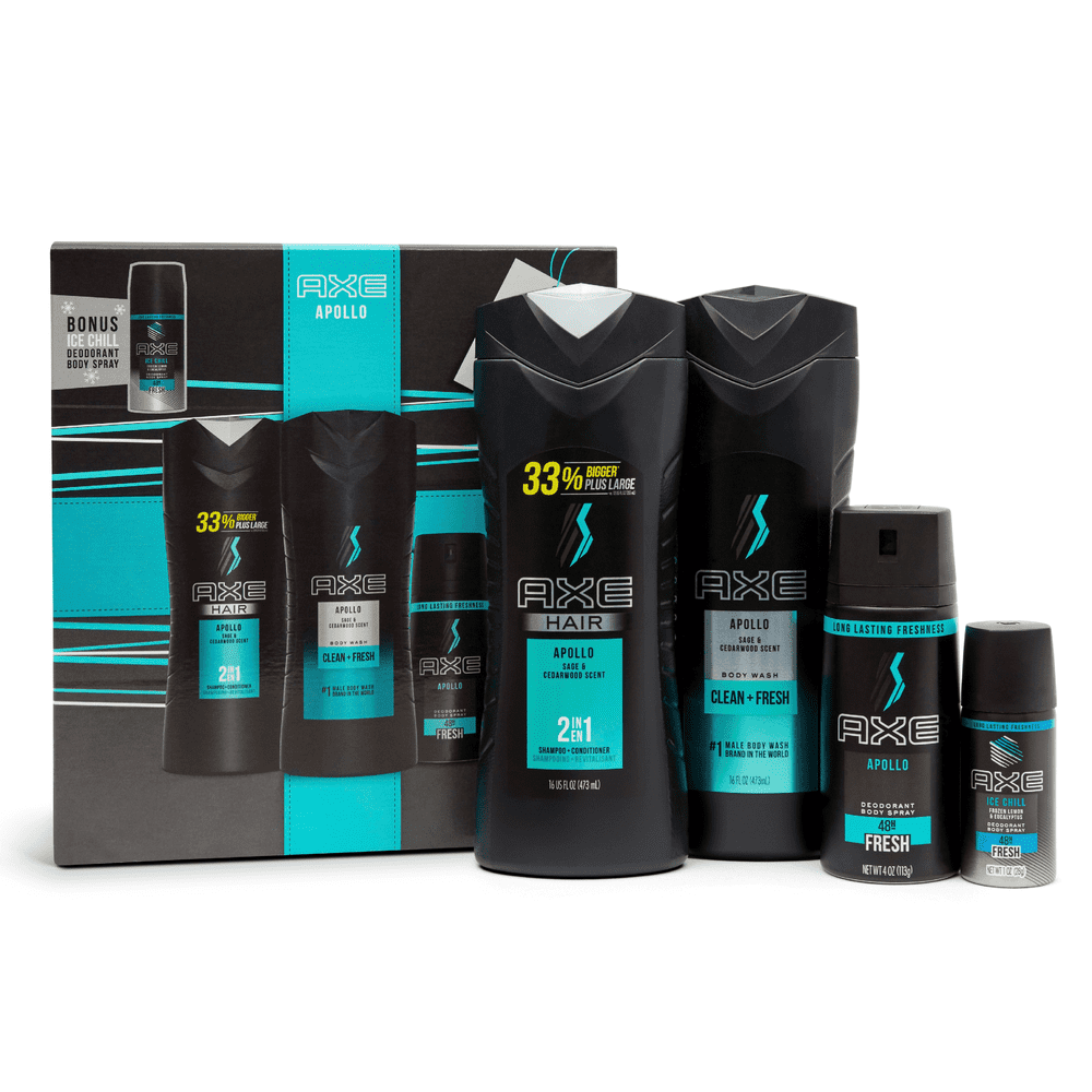 (14 Value) AXE 4pc Apollo Holiday Gift Set (Shampoo, Bodywash, Body