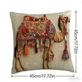 thumbnail image 2 of Bohemian Moroccan Style Pillow Cover 18x18 Inch, Colorful Camel Print Throw Pillow Cover with Hidden Zipper, Soft Polyester Decorative Pillow for Living Room Bedroom, 2 of 5