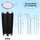thumbnail image 3 of 2PCS Vaso Térmico Doble Pared de Acero Inoxidable 304, Taza Termica Frio y Caliente, Termo Infusor de Vacío Doble con Tapa y Pajita, Cepillo de Limpieza (Negro + Blanco), 3 of 4