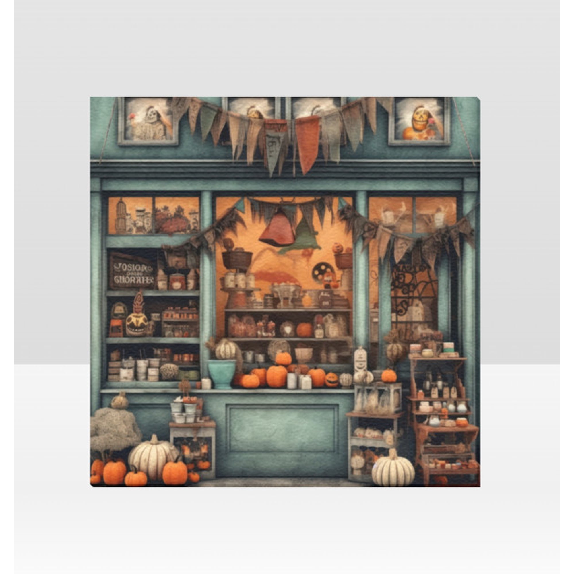 Vintage Farmhouse Fall Halloween Wall Art Print Rustic Shop Decor