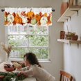 thumbnail image 3 of Harvest Pumpkin Curtains Valance for Bedroom Living Room, Thanksgiving Fall Maple Leaves Curtains & Drapes Rod Pocket Seasonal Autumn Valance for Kitchen Window Curtains Over Sink 54x18in,1 Panel, 3 of 6