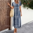 thumbnail image 2 of 2024 New Women‘s Dresses Striped Print Summer Elegant Midi Dresses Vacation Feamle Short Sleeve Dress Fashion Oversized Clothes, 2 of 7