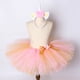 thumbnail image 5 of Falda de tul con unicornio para niñas, con flores esponjosas de color rosa y dorado, para baile, fiesta de cumpleaños, disfraz de tutú para niñas pequeñas, 5 of 5