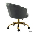 thumbnail image 3 of 14 Karat Home Office Chair Velvet Upholstered Task Rolling Chairs Computer Desk Shell Swivel Adjustable Makeup Vanity Bedroom Grey, 3 of 10