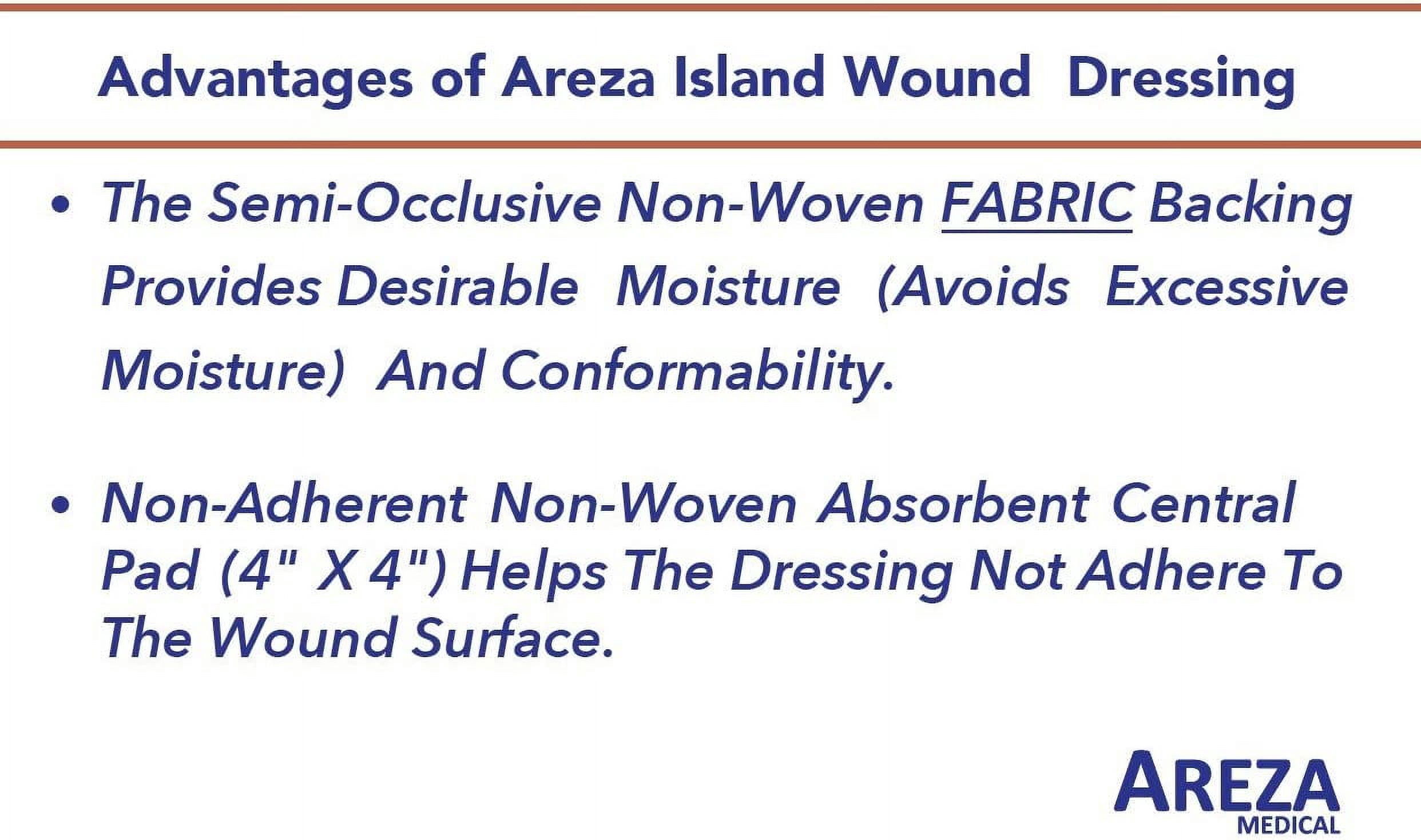 Bordered Gauze Island Dressing 6" x 6" Sterile Latex Free 30 Per Box Wound Dressing by Areza Medical 30 Count (Pack of 1)