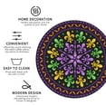 thumbnail image 3 of Honeii Mardi Gras5 print Leather Coaster Set of 4, ideal for safeguarding your furniture from drinks spills and effortless cleanup-Round Shape, 3 of 6