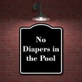 thumbnail image 2 of No Diapers in the Pool BLACK Aluminum Composite Sign 8.5''x10'', 2 of 9