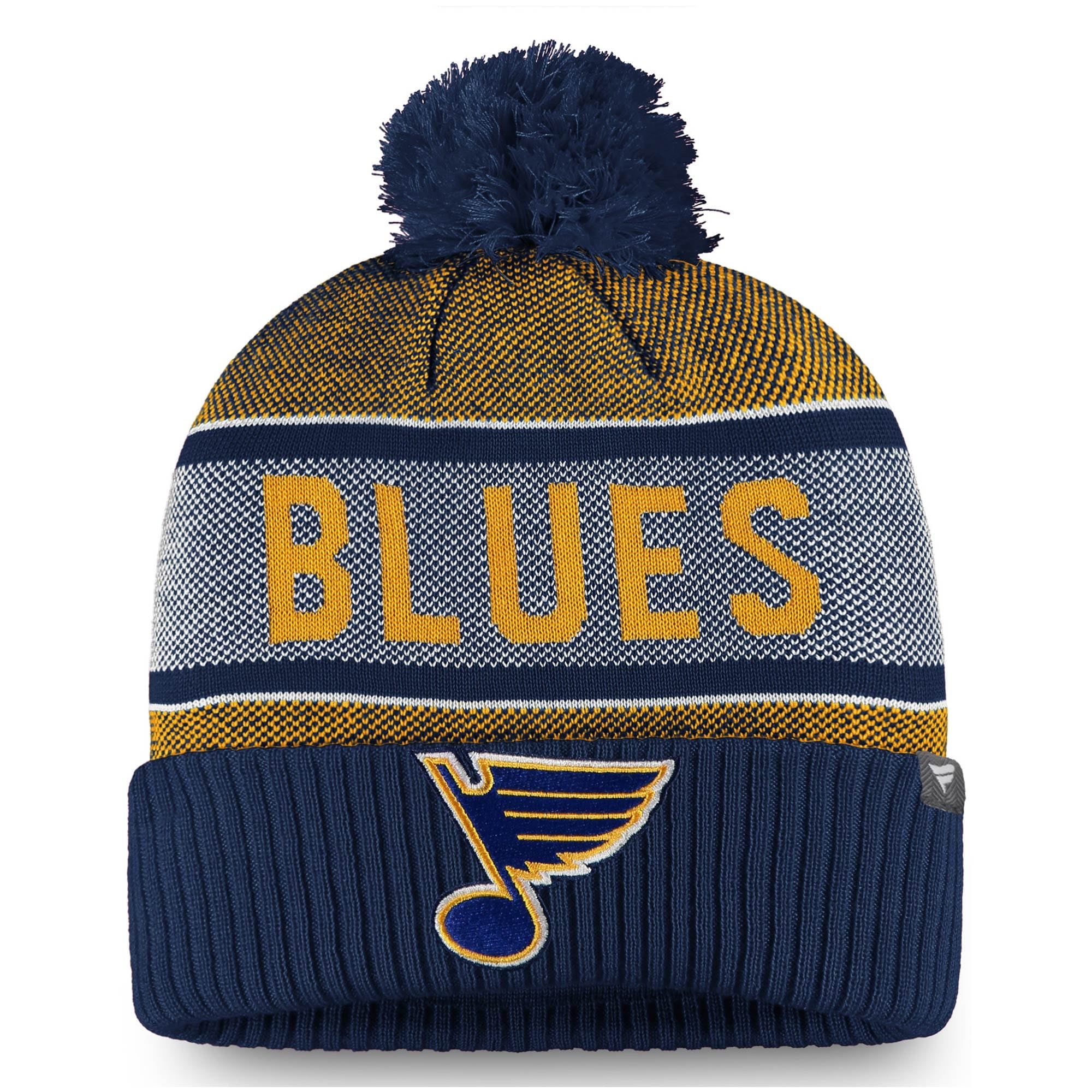 Cuffed Knit Hat with Pom - Navy - OSFA 