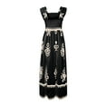 thumbnail image 4 of Womens Square Neck Boho Maxi Dress Casual Long Spring Summer Dresses Sundresses for Women Beach Vacation 2025 Black L, 4 of 9
