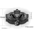 thumbnail image 4 of ringheart Black Claddagh Ring Matching Rings His and Her Rings Couple Rings Cz Wedding Ring Sets for Him and Her Men and Women Ring, 4 of 7