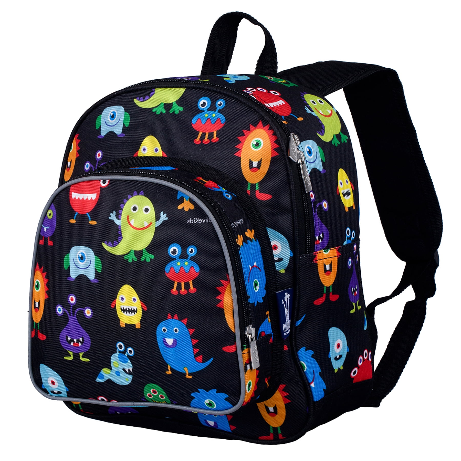 Wildkin - Wildkin Monsters Black 12 Inch Insulated Front Pocket Kids